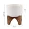 Flora Bunda 7" Roman Ceramic Planter With Wood Stand